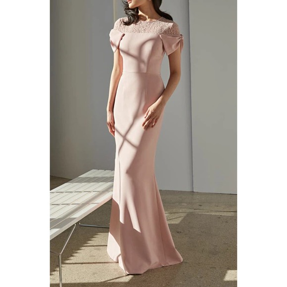 JS COLLECTIONS Annalise Bow Mermaid Gown In Pink Women's Size 6 NWOT - Picture 2 of 11